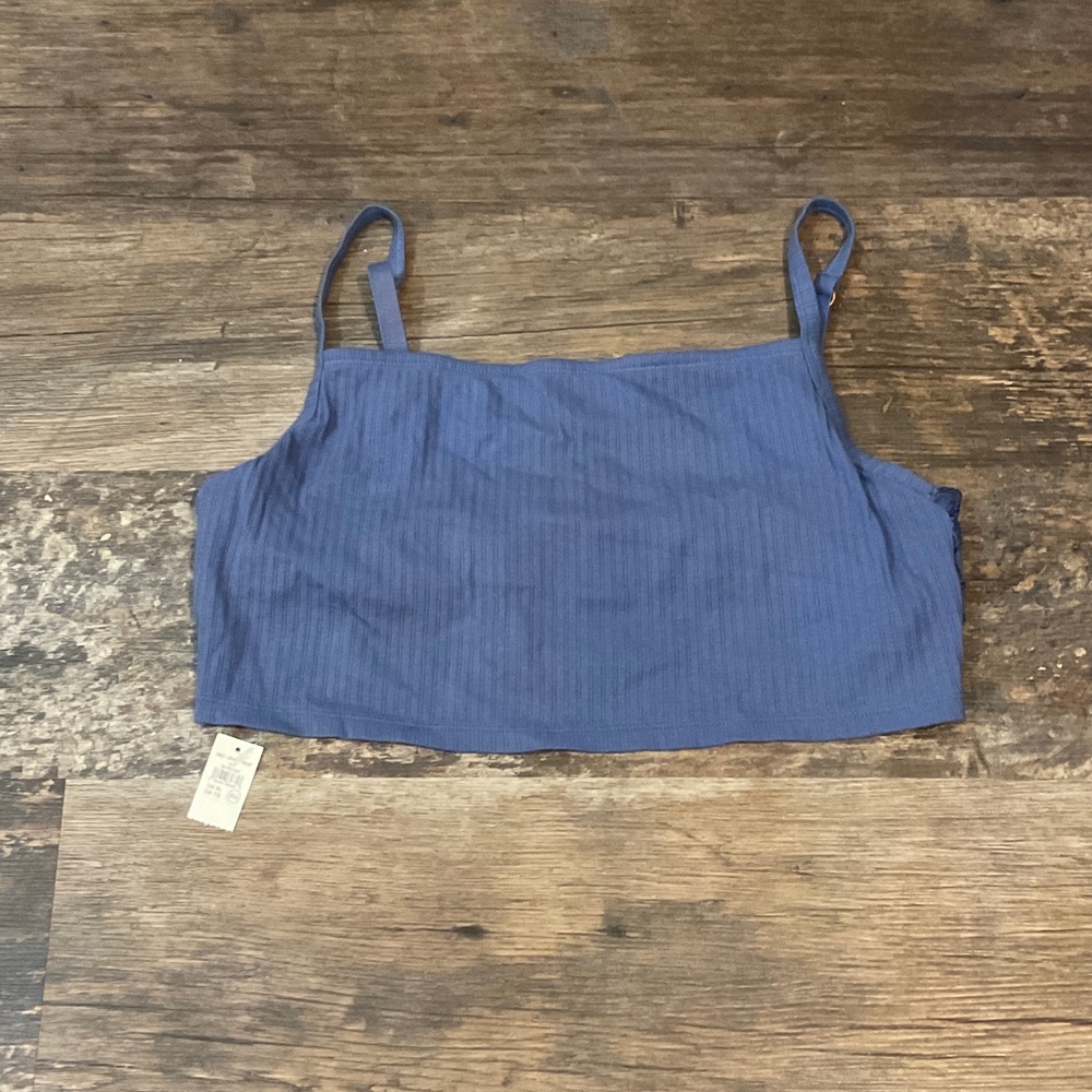 Aerie Ribbed Blue Bralette
